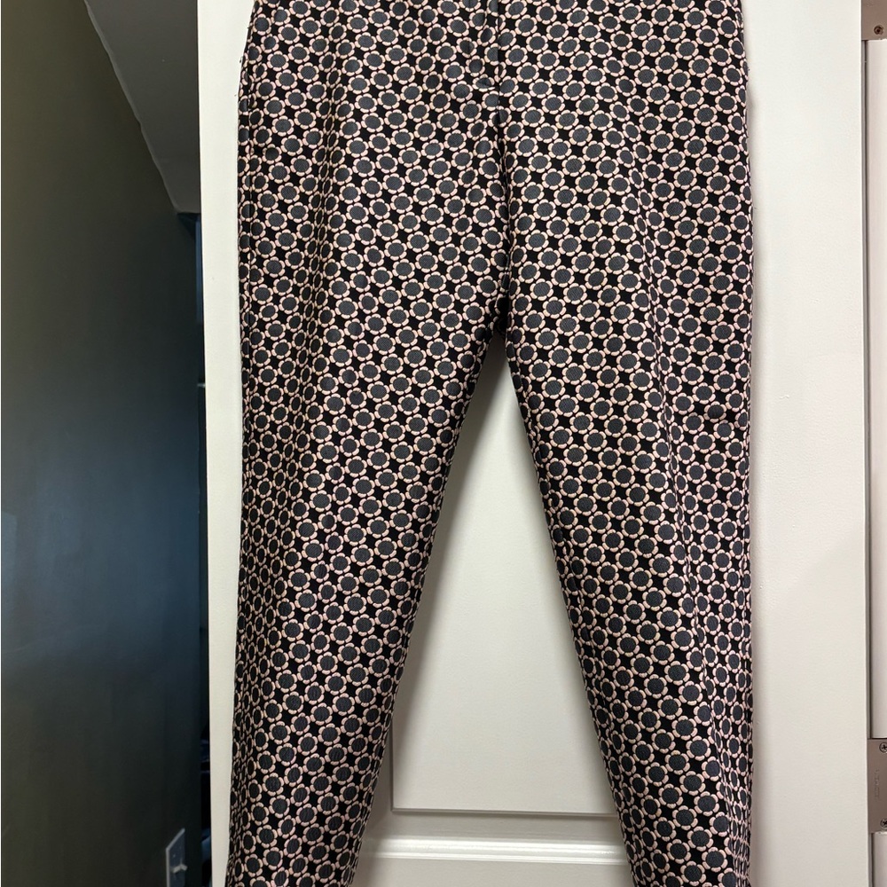 Ann Taylor jacquard curvy pants black & pink - Picture 2 of 6